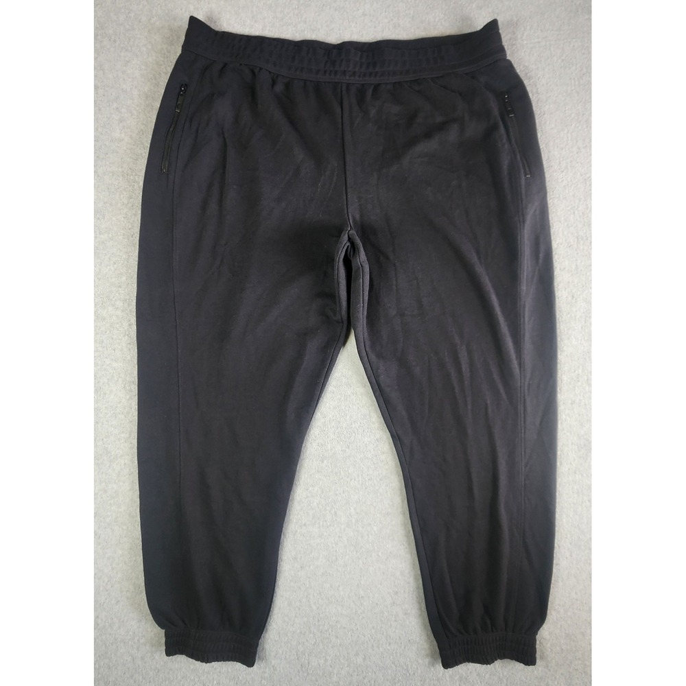 Fabletics Eco-Conscious Slim‎ Sweatpants Womens 2X (18-20) Black Zip Pockets